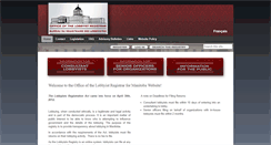 Desktop Screenshot of lobbyistregistrar.mb.ca